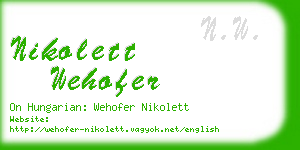 nikolett wehofer business card